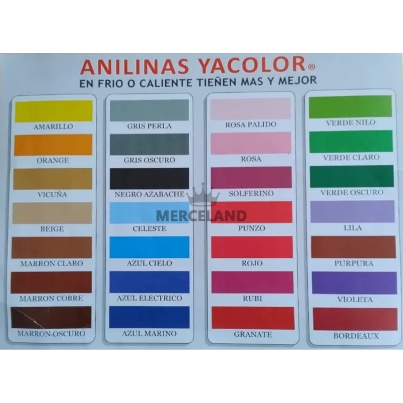 Pack x 10 Anilinas Yacolor (Colores a Elección) - Para Fibras Naturales - Imagen 2